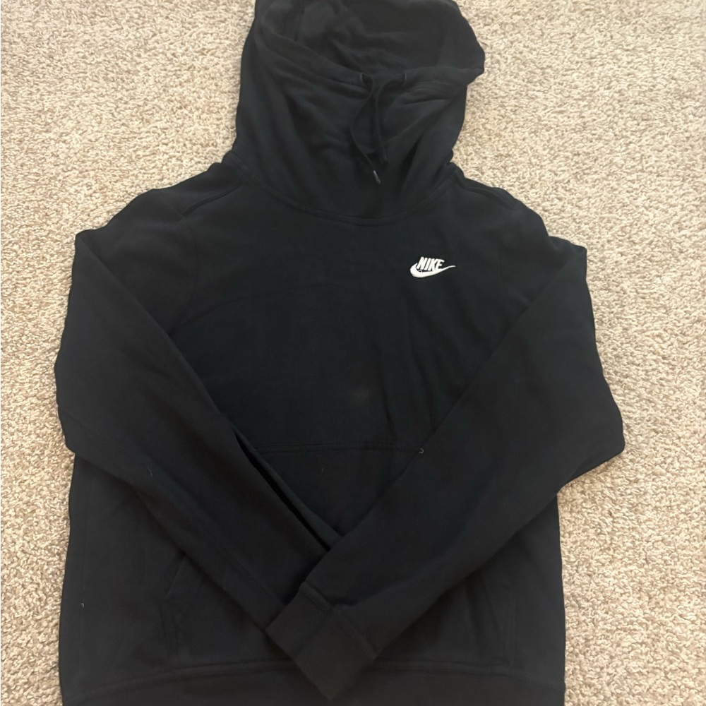 Nike Black Sweater with Classic Hood and Swoosh Logo